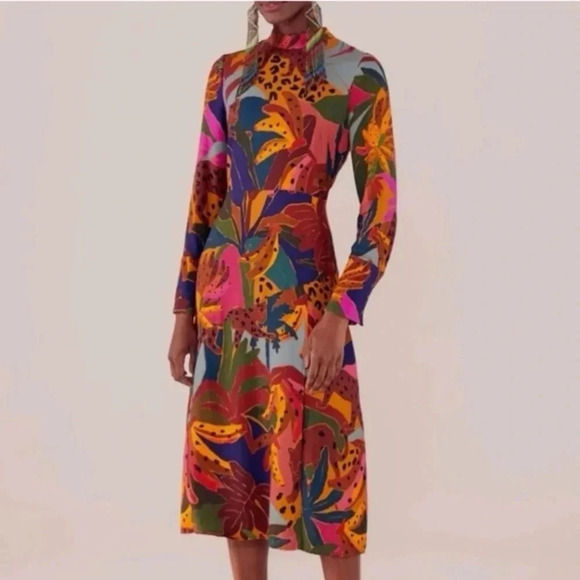 FARM Rio Dresses & Skirts - FARM Rio // Leopards Jungle Midi Dress In Multi